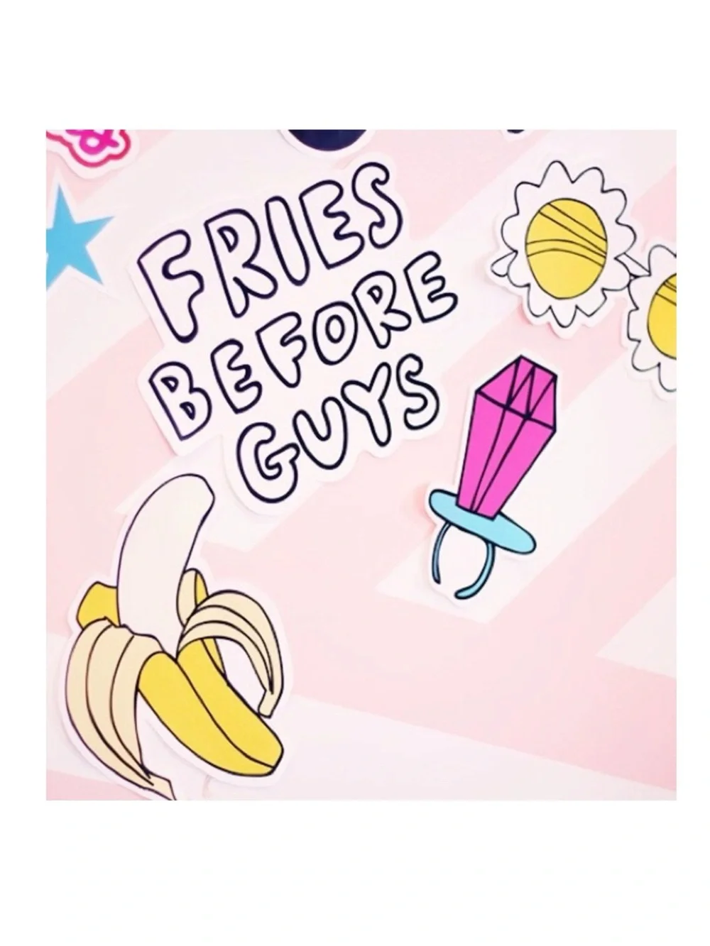 new Bando  Fries Before Guys  iPhone 6 7 Case  Clear Pink Lips Stickers 